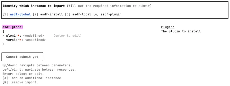 Import prompt